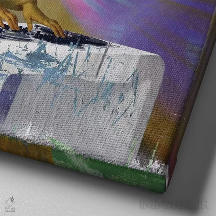 تابلو دکوراتیو دی جی اثر خوزه لوئیس گوئررو - نمای نزدیک بافت بوم