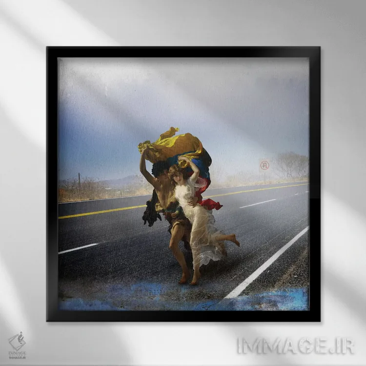 تابلو دکوراتیو بی پرچم اثر خوزه لوئیس گوئررو - نمای قابدار مشکی