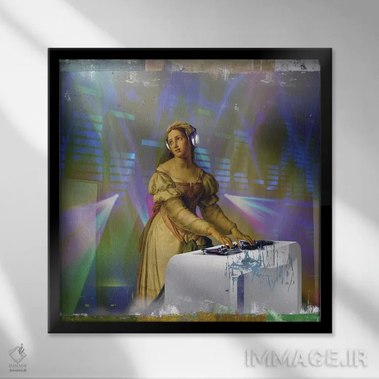 تابلو دکوراتیو دی جی اثر خوزه لوئیس گوئررو - نمای قابدار مشکی