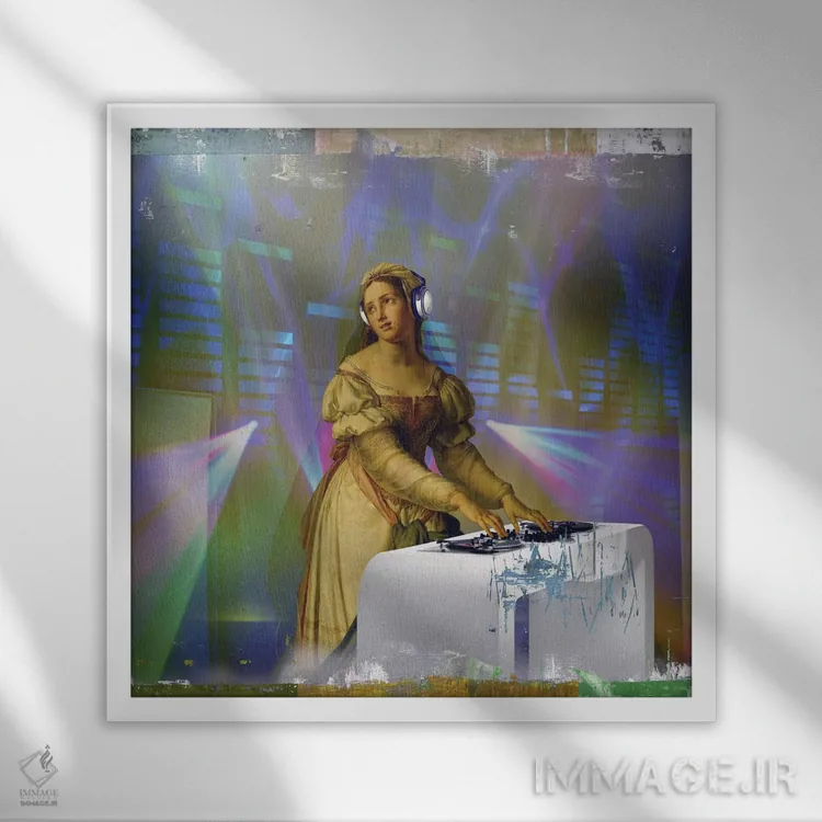 تابلو دکوراتیو دی جی اثر خوزه لوئیس گوئررو - نمای قابدار سفید