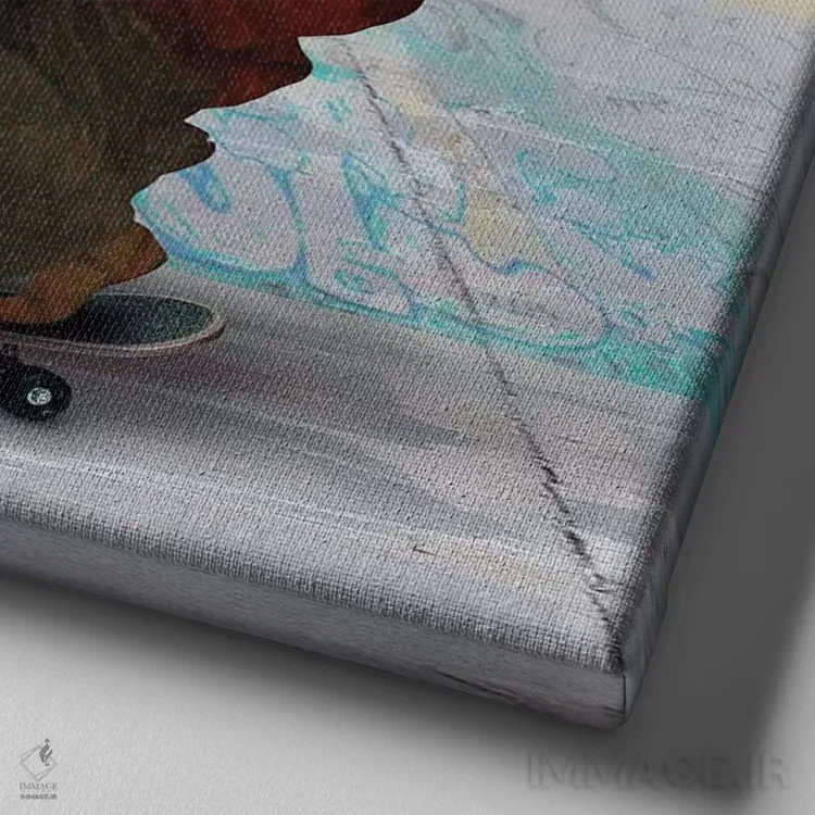 تابلو دکوراتیو خودجوش و بی قاعده اثر خوزه لوئیس گوئررو - نمای نزدیک بافت بوم