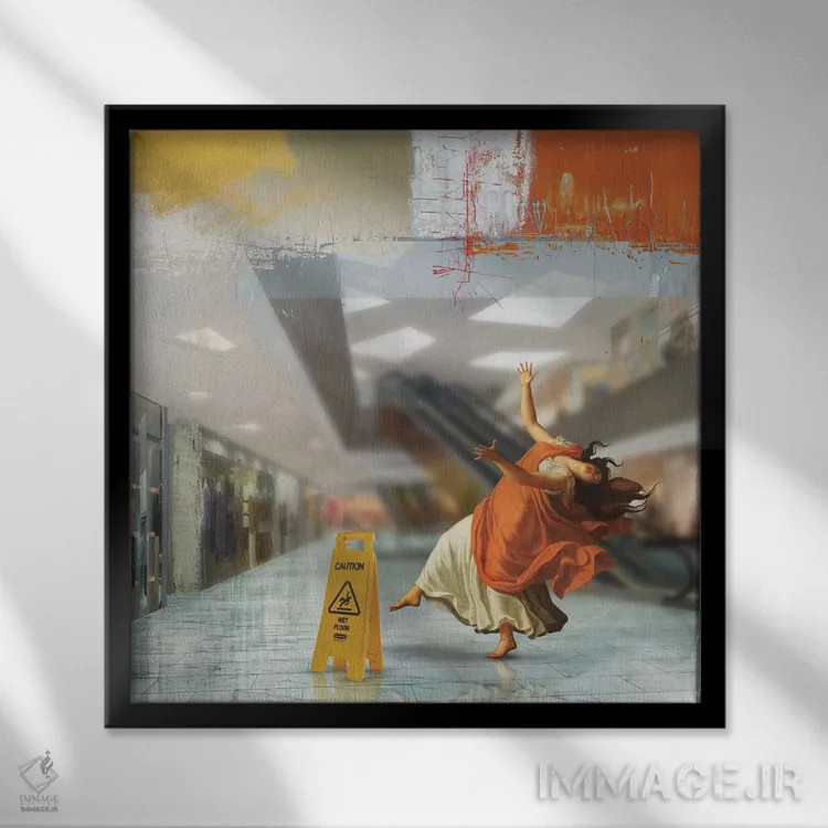 تابلو دکوراتیو زمین خیس اثر خوزه لوئیس گوئررو - نمای قابدار مشکی