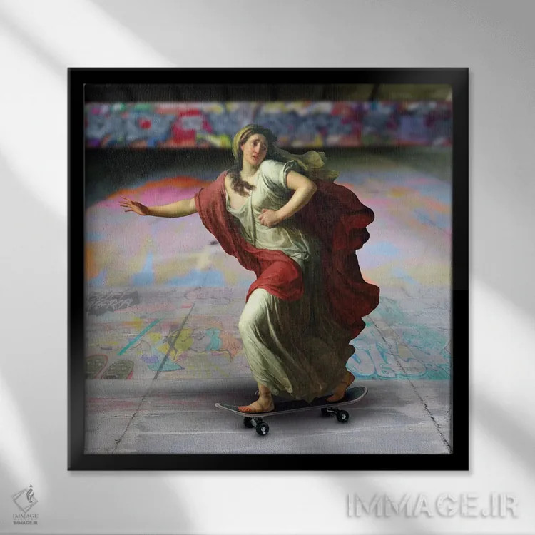 تابلو دکوراتیو خودجوش و بی قاعده اثر خوزه لوئیس گوئررو - نمای قابدار مشکی