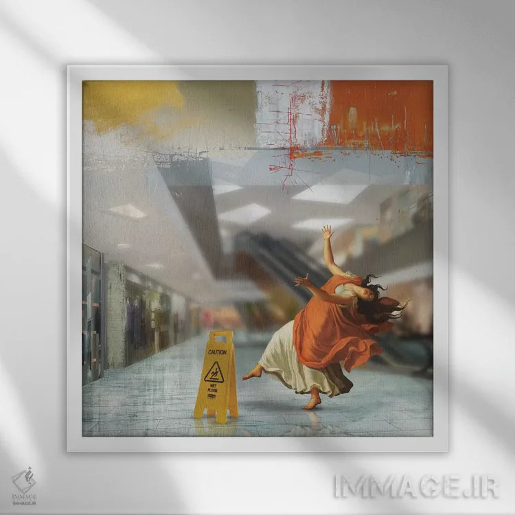 تابلو دکوراتیو زمین خیس اثر خوزه لوئیس گوئررو - نمای قابدار سفید
