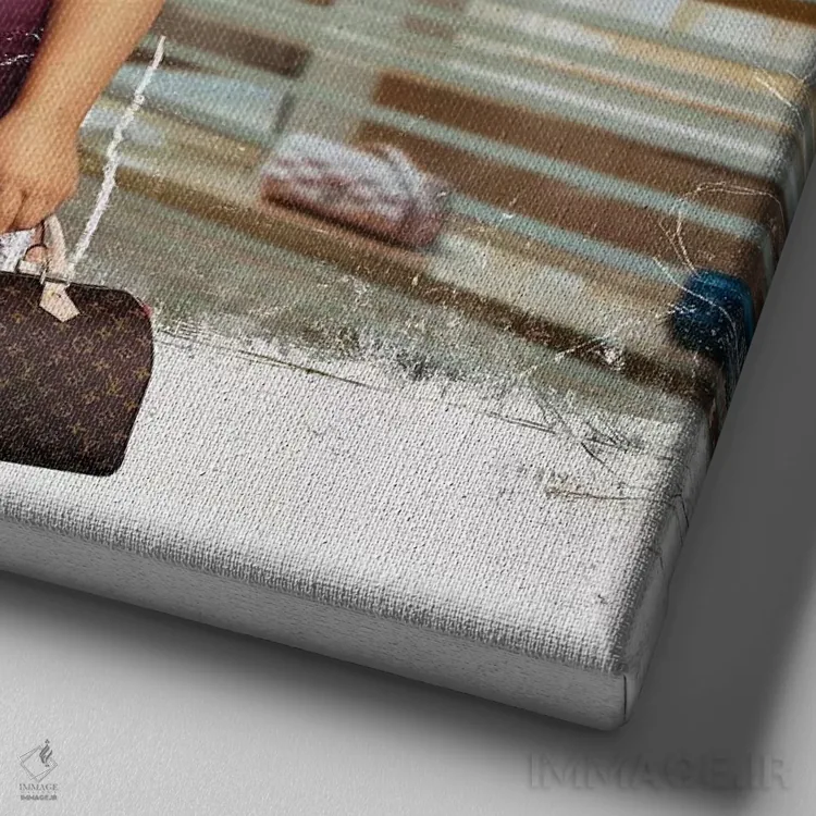 تابلو دکوراتیو مدگرا اثر خوزه لوئیس گوئررو - نمای نزدیک بافت بوم