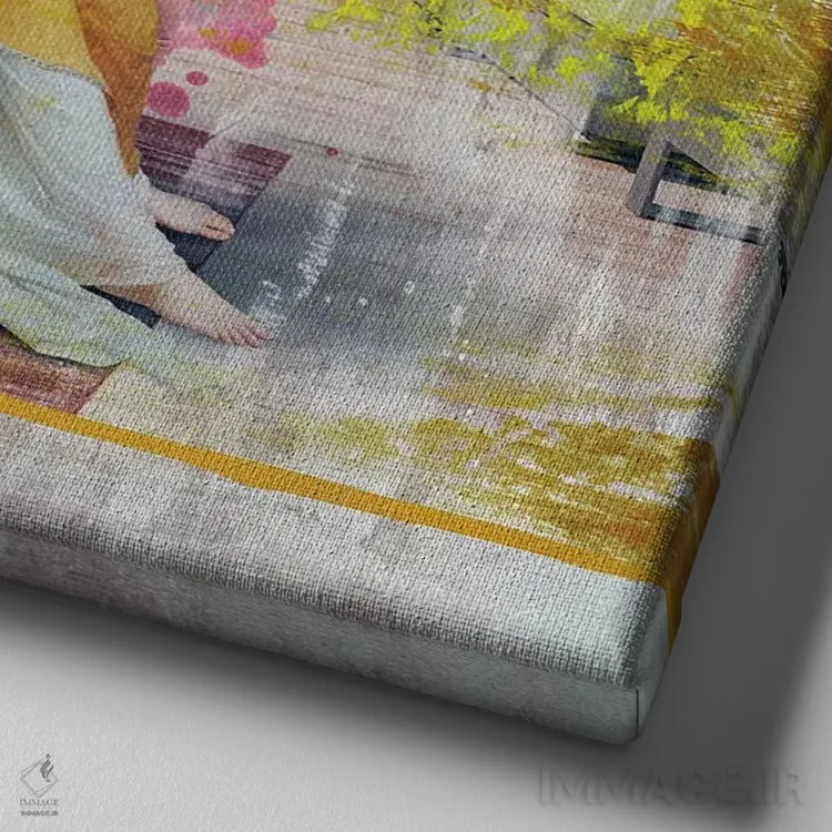 تابلو دکوراتیو بانو رکامیه اثر خوزه لوئیس گوئررو - نمای نزدیک بافت بوم