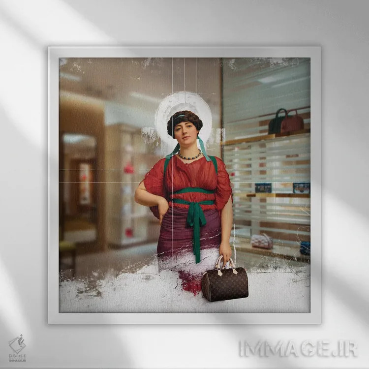 تابلو دکوراتیو مدگرا اثر خوزه لوئیس گوئررو - نمای قابدار سفید