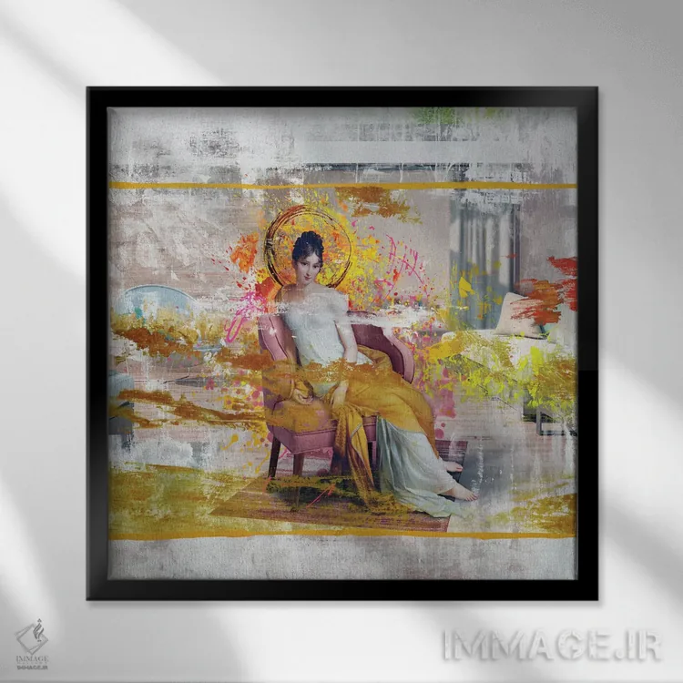 تابلو دکوراتیو بانو رکامیه اثر خوزه لوئیس گوئررو - نمای قابدار مشکی