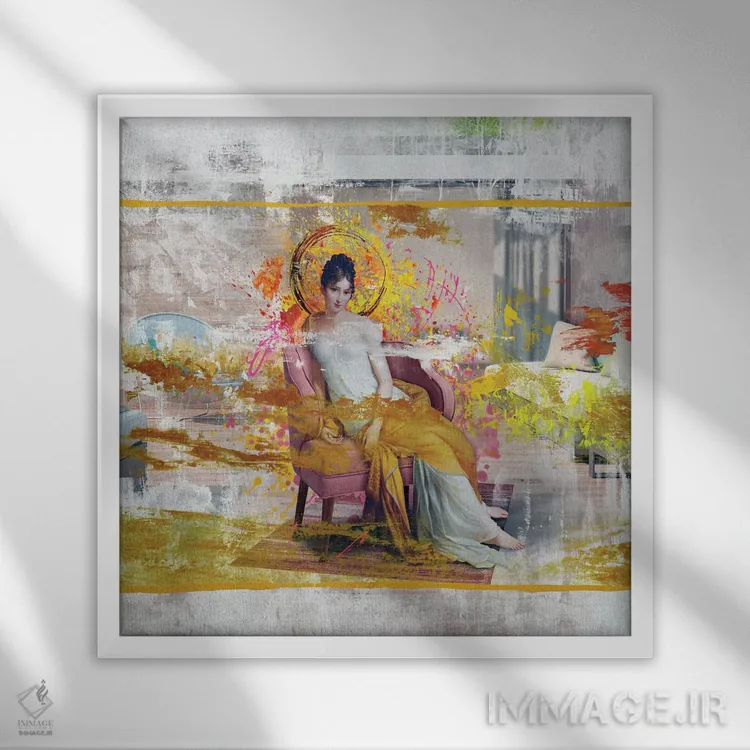 تابلو دکوراتیو بانو رکامیه اثر خوزه لوئیس گوئررو - نمای قابدار سفید