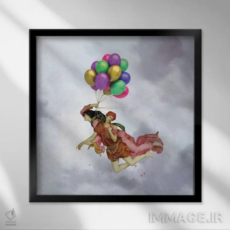 تابلو دکوراتیو پرواز اثر خوزه لوئیس گوئررو - نمای قابدار مشکی
