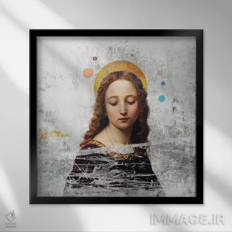 تابلو دکوراتیو منظومه شمسی اثر خوزه لوئیس گوئررو - نمای قابدار مشکی