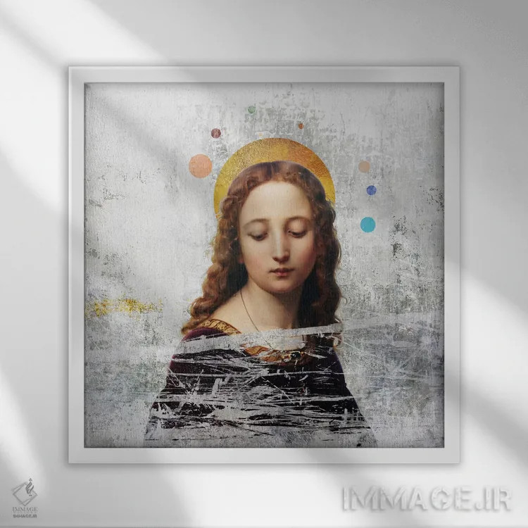 تابلو دکوراتیو منظومه شمسی اثر خوزه لوئیس گوئررو - نمای قابدار سفید