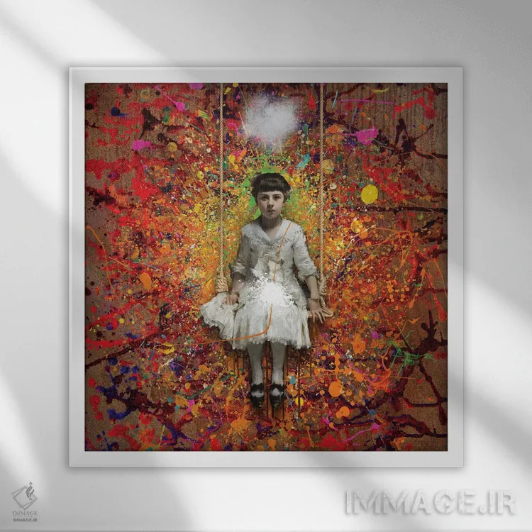 تابلو دکوراتیو تاب اثر خوزه لوئیس گوئررو - نمای قابدار سفید