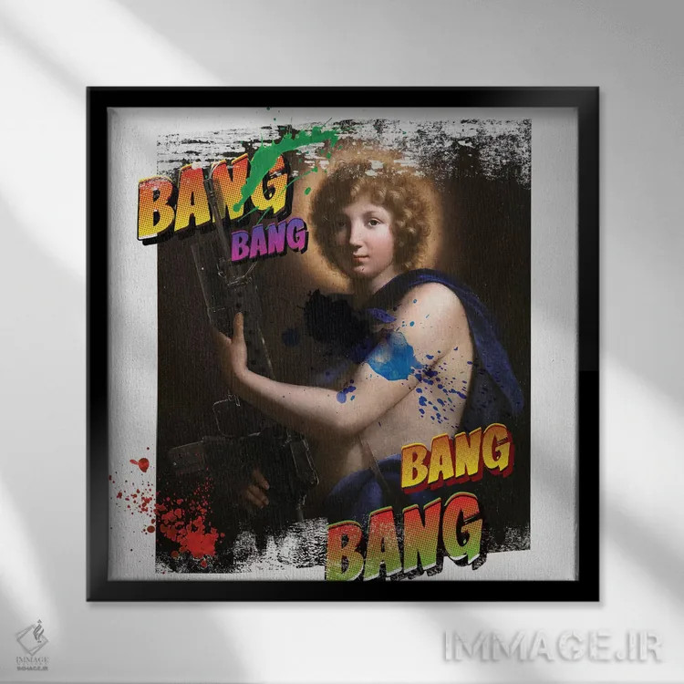 تابلو دکوراتیو سلام کن به دوست کوچکم اثر خوزه لوئیس گوئررو - نمای قابدار مشکی