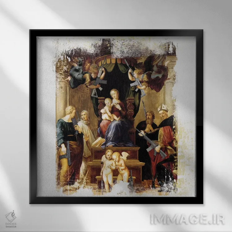 تابلو دکوراتیو ظهور دوم اثر خوزه لوئیس گوئررو - نمای قابدار مشکی