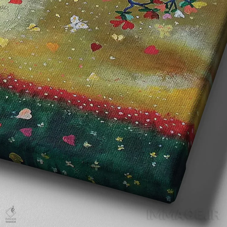 تابلو دکوراتیو درخت بخشنده اثر جری لی کرک - نمای نزدیک بافت بوم