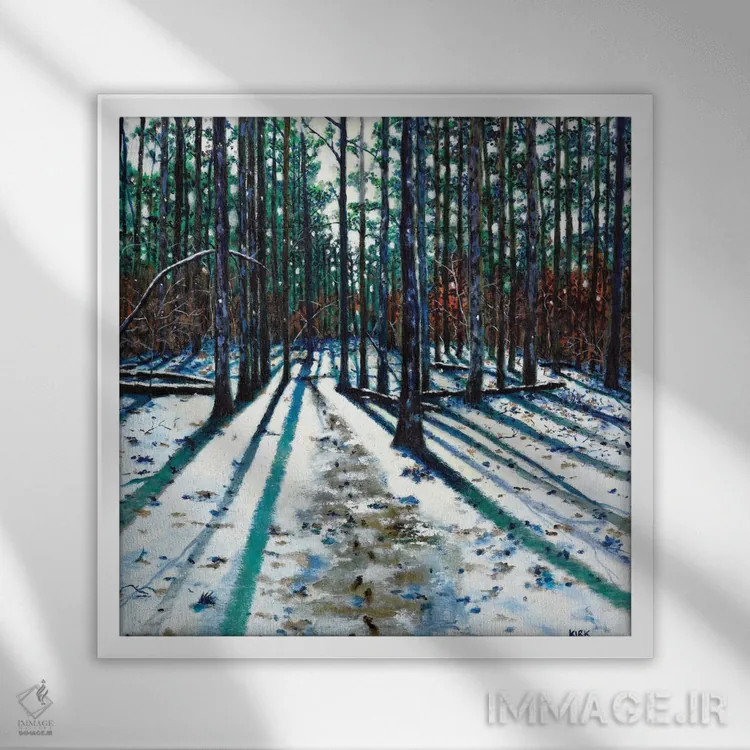 تابلو دکوراتیو درون جنگل اثر جری لی کرک - نمای قابدار سفید