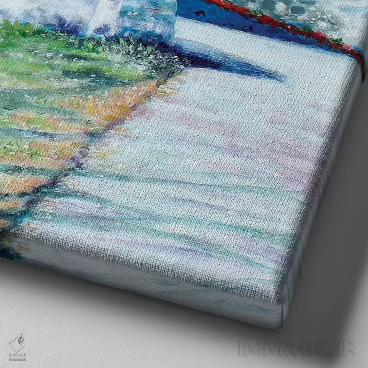 تابلو دکوراتیو شعله های پاییزی اثر جری لی کرک - نمای نزدیک بافت بوم