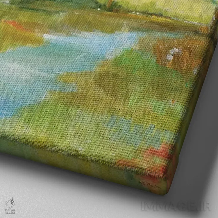 تابلو انتزاعی دره کوچک اثر جیل مارتین - نمای نزدیک بافت بوم