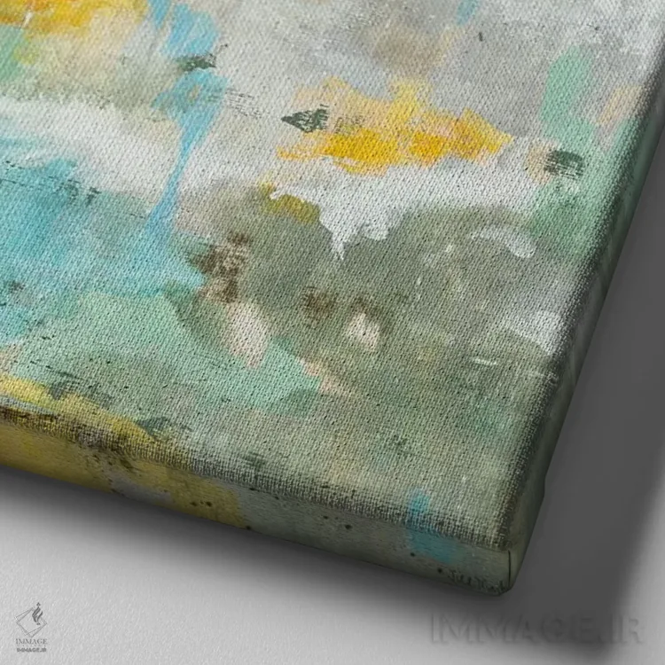 تابلو انتزاعی گفت وگو اثر جیل مارتین - نمای نزدیک بافت بوم