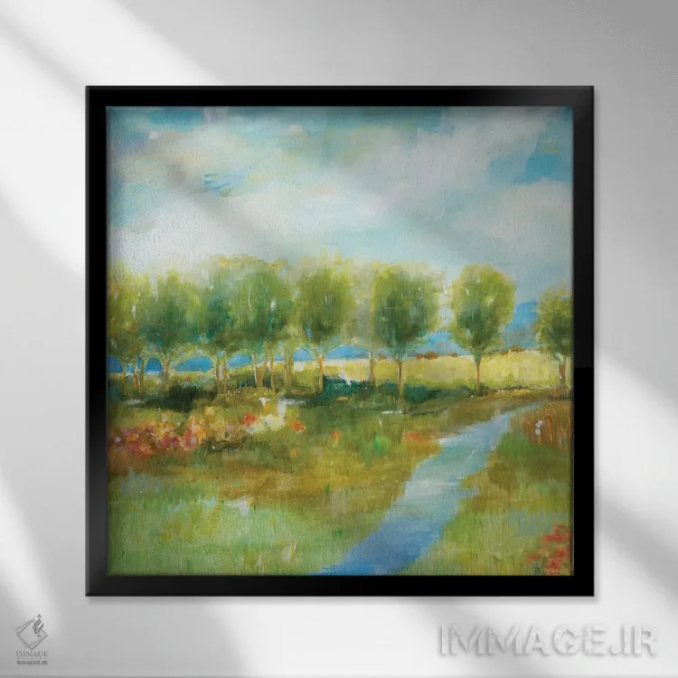 تابلو انتزاعی دره کوچک اثر جیل مارتین - نمای قابدار مشکی