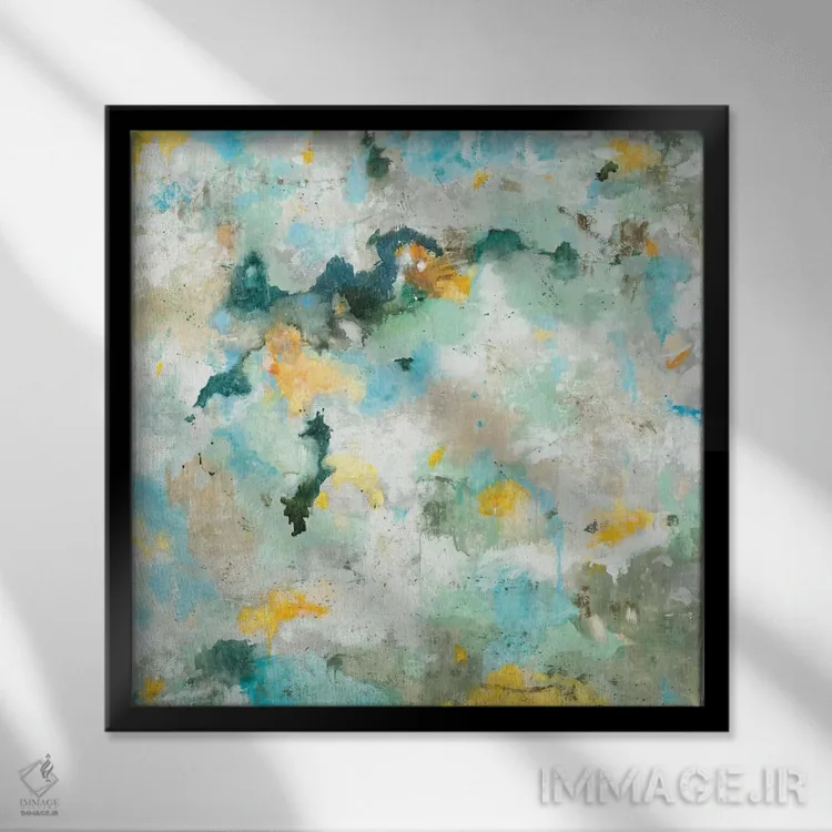 تابلو انتزاعی گفت وگو اثر جیل مارتین - نمای قابدار مشکی