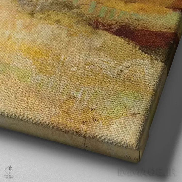 تابلو انتزاعی دشت درختان اثر جیل مارتین - نمای نزدیک بافت بوم