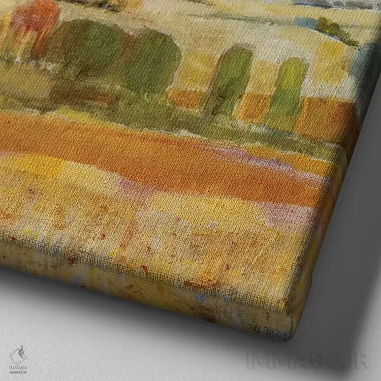 تابلو انتزاعی ارتباطات متقابل اثر جیل مارتین - نمای نزدیک بافت بوم