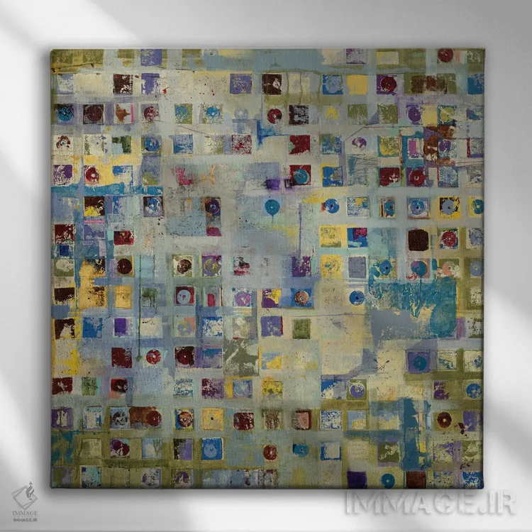 تابلو انتزاعی سیاحت گر اثر جیل مارتین - نمای روبهرو روی دیوار