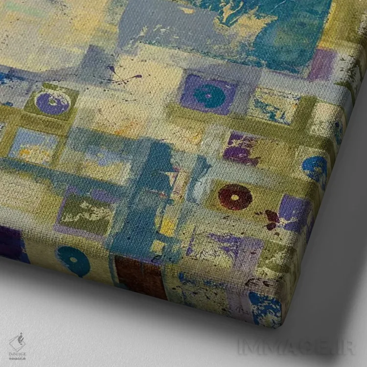 تابلو انتزاعی سیاحت گر اثر جیل مارتین - نمای نزدیک بافت بوم