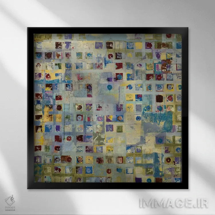 تابلو انتزاعی سیاحت گر اثر جیل مارتین - نمای قابدار مشکی