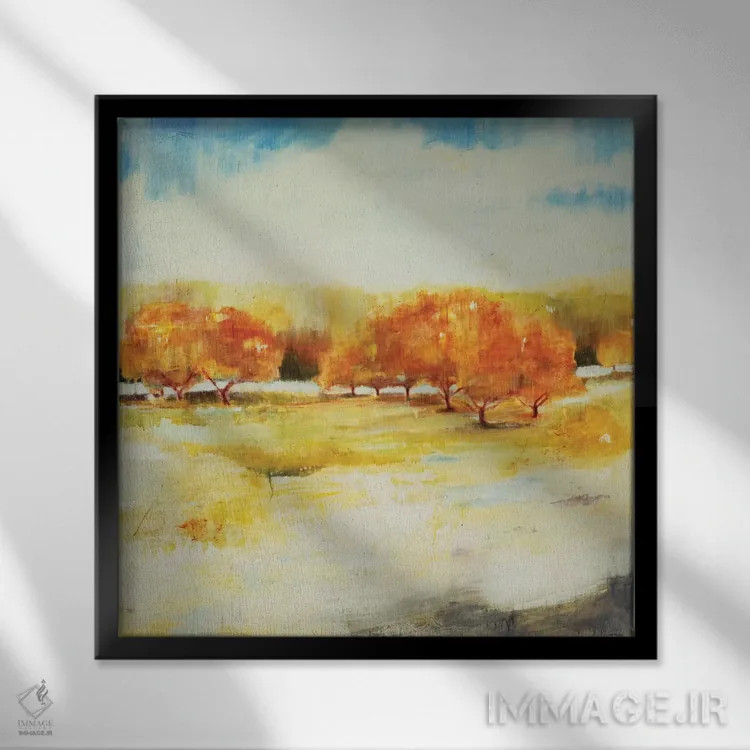 تابلو انتزاعی باغ قدیمی اثر جیل مارتین - نمای قابدار مشکی