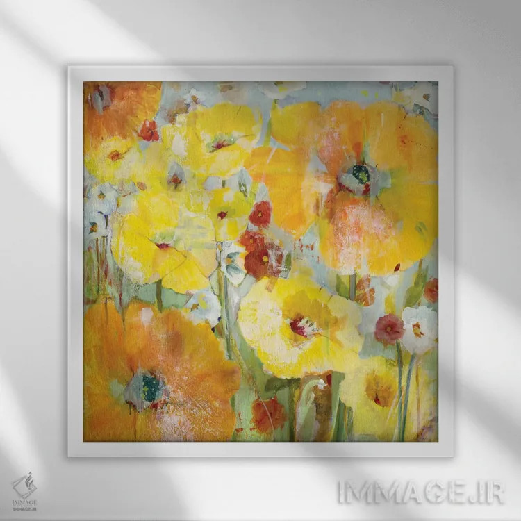 تابلو دکوراتیو همراهان بهاری اثر جیل مارتین - نمای قابدار سفید