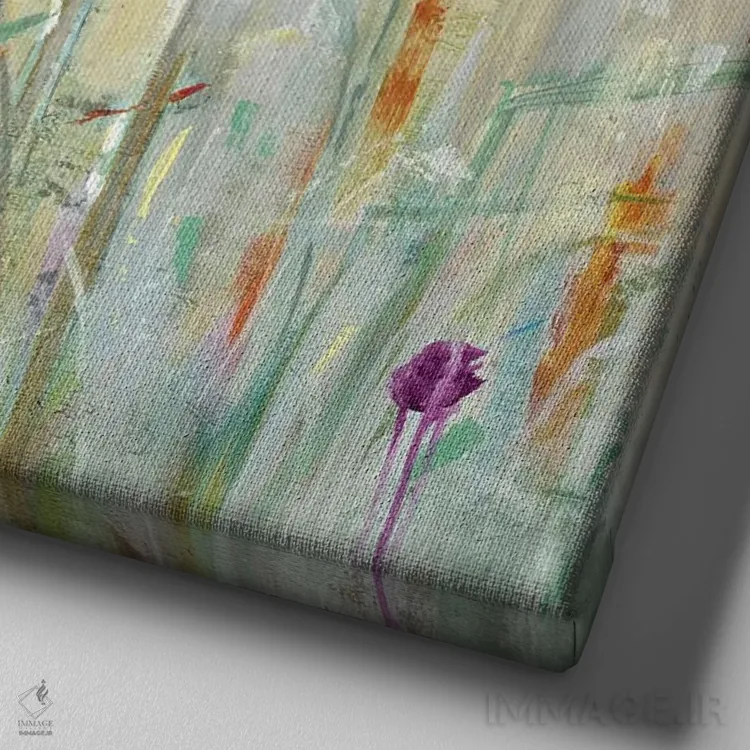 تابلو دکوراتیو پرسو اثر جیل مارتین - نمای نزدیک بافت بوم