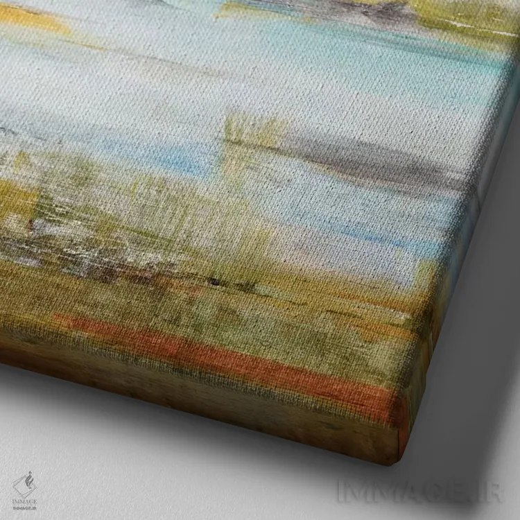 تابلو انتزاعی هم اراضی باتلاقی اثر جیل مارتین - نمای نزدیک بافت بوم