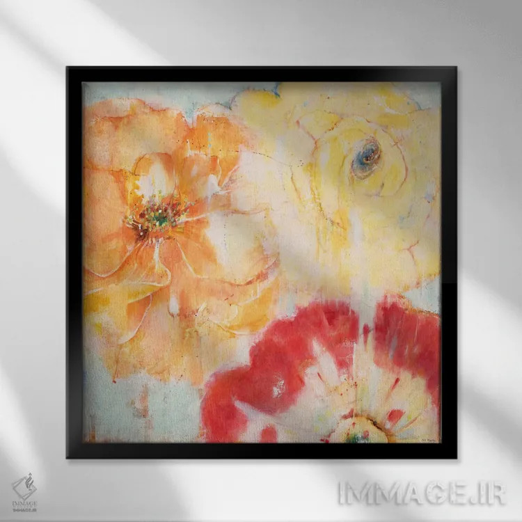 تابلو انتزاعی سه نوازی دوباره اثر جیل مارتین - نمای قابدار مشکی