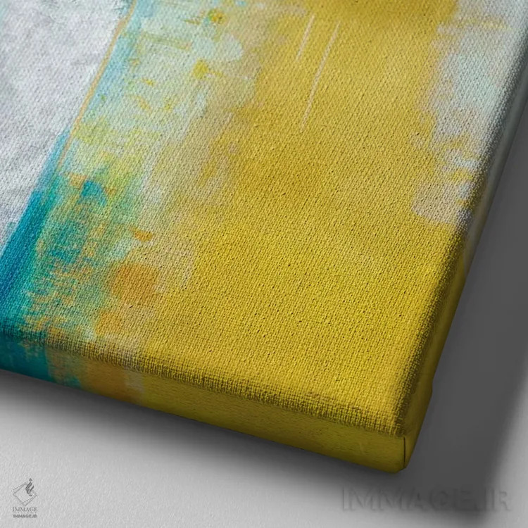 تابلو انتزاعی گل های صبحگاهی اثر جیل مارتین - نمای نزدیک بافت بوم