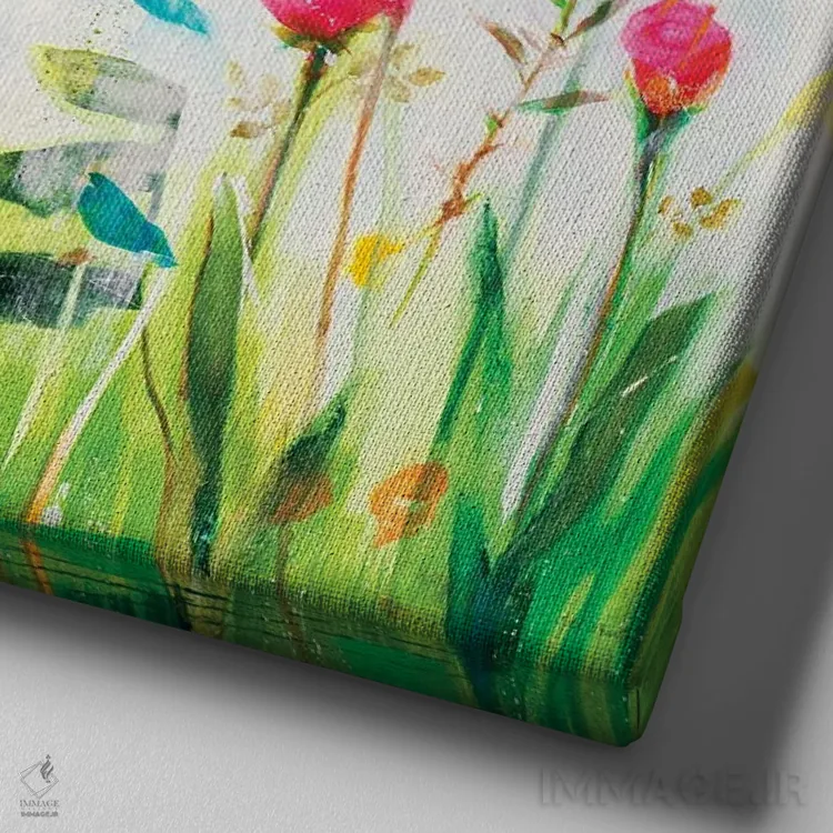 تابلو انتزاعی جستجوی گنجشک ها اثر جیل مارتین - نمای نزدیک بافت بوم