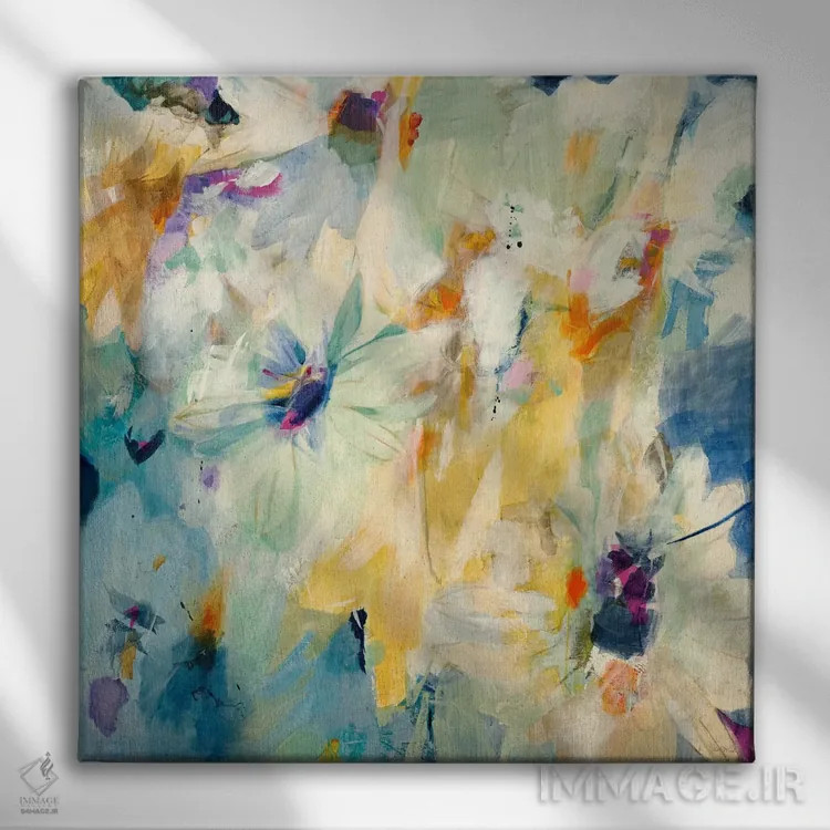تابلو انتزاعی سراب اثر جیل مارتین - نمای روبهرو روی دیوار
