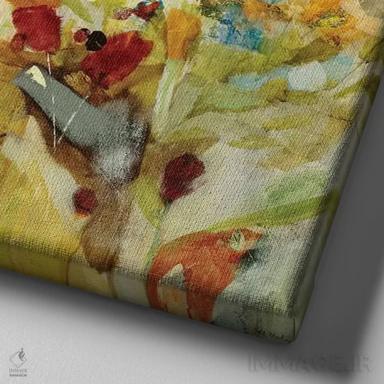 تابلو دکوراتیو تند و تیز اثر جیل مارتین - نمای نزدیک بافت بوم