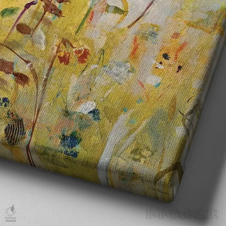 تابلو دکوراتیو میکس بهاری اثر جیل مارتین - نمای نزدیک بافت بوم