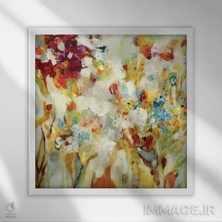 تابلو دکوراتیو تند و تیز اثر جیل مارتین - نمای قابدار سفید