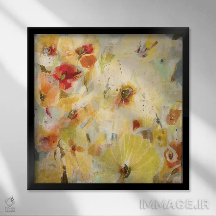 تابلو انتزاعی آشکارسازی اثر جیل مارتین - نمای قابدار مشکی