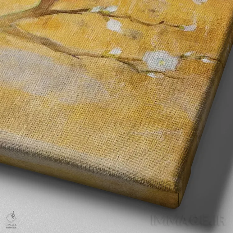 تابلو دکوراتیو جوشش های سفید اثر جیل مارتین - نمای نزدیک بافت بوم