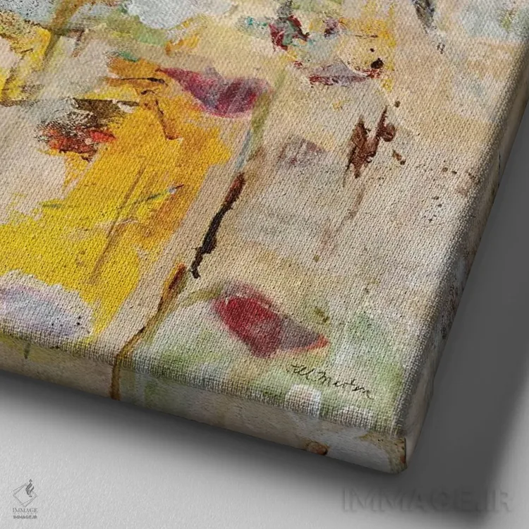 تابلو دکوراتیو هل دادن ۱ اثر جیل مارتین - نمای نزدیک بافت بوم