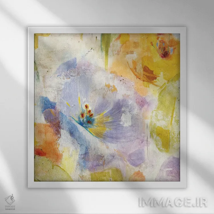 تابلو انتزاعی کالیپسو ۱ اثر جیل مارتین - نمای قابدار سفید