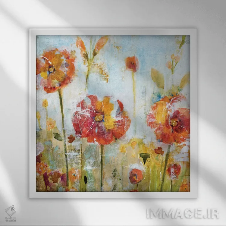 تابلو دکوراتیو لکه های خورشیدی ۱ اثر جیل مارتین - نمای قابدار سفید