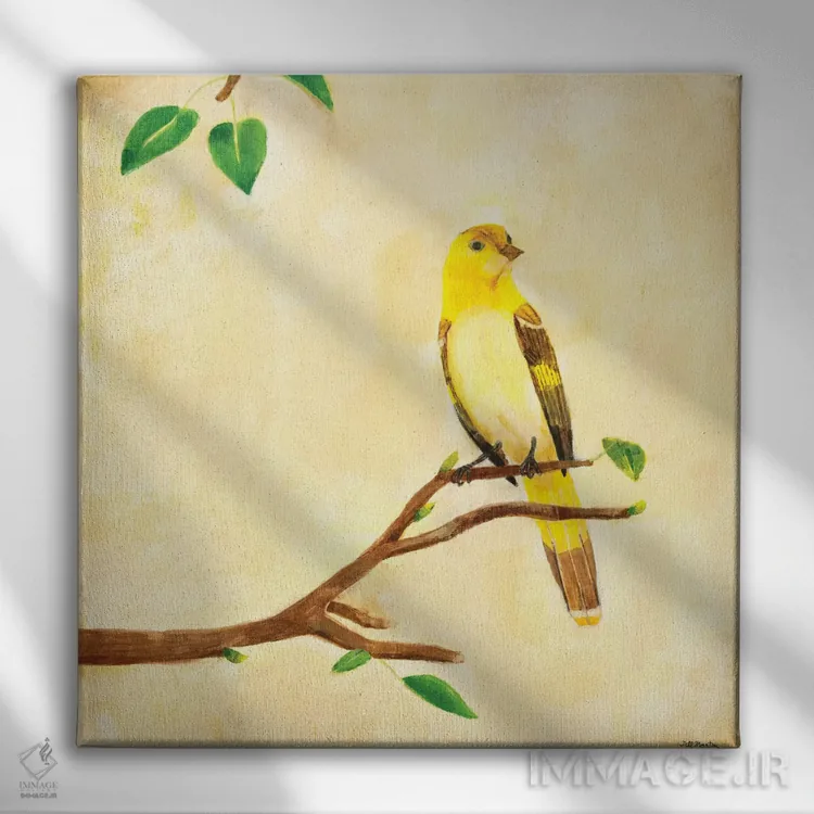 تابلو دکوراتیو آواز پرنده ۱ اثر جیل مارتین - نمای روبهرو روی دیوار