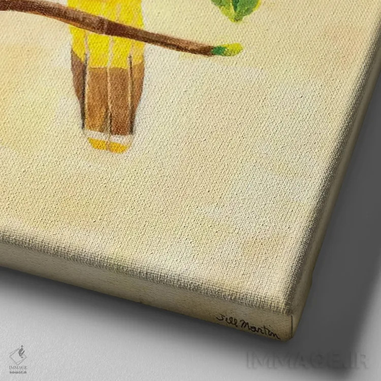 تابلو دکوراتیو آواز پرنده ۱ اثر جیل مارتین - نمای نزدیک بافت بوم