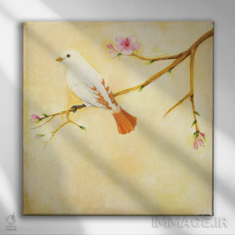 تابلو دکوراتیو آواز پرنده ۴ اثر جیل مارتین - نمای روبهرو روی دیوار